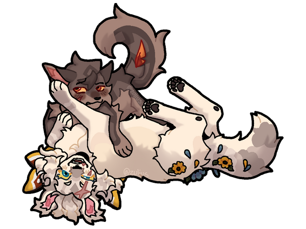 Dark grey cat belongs to napkitt, pale grey is mine